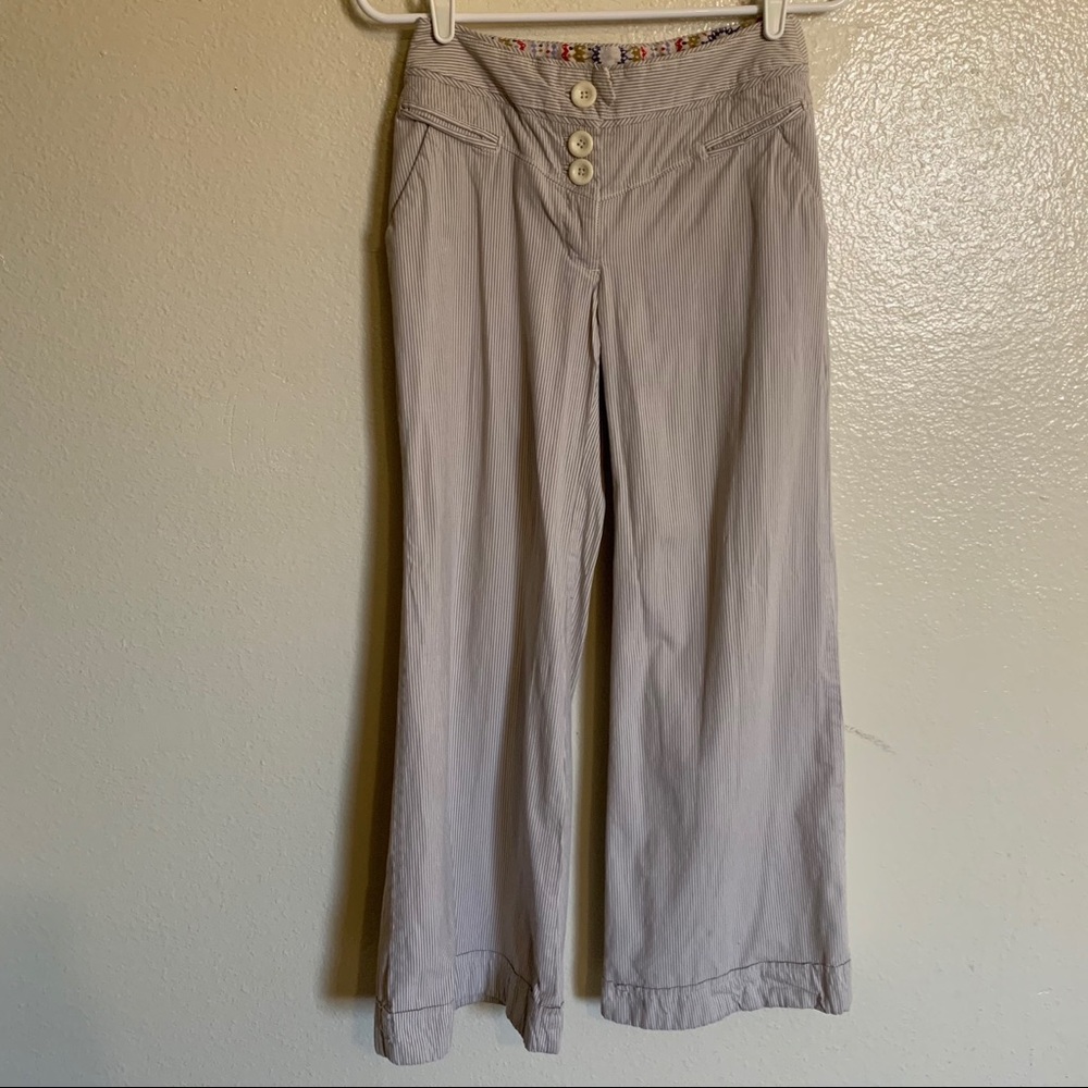 Anthropologie Wide Leg Pinstripe Pants